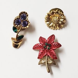 Mini Flower Pin Set Pins Bundle Gifts